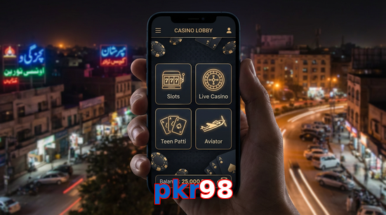 Main screen of Pkr98 app page for PK players